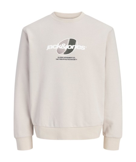 Sudadera para hombre Jack & Jones 12300460 de corte relaxed con cuello redondo, manga larga y estampado delantero, nueva colecc