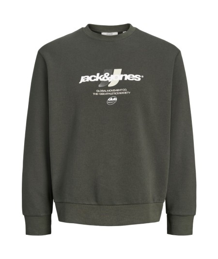 Sudadera para hombre Jack & Jones 12300460 de corte relaxed con cuello redondo, manga larga y estampado delantero, nueva colecc
