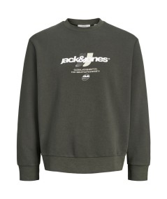 Sudadera para hombre Jack & Jones 12300460 de corte relaxed con cuello redondo, manga larga y estampado delantero, nueva colecc