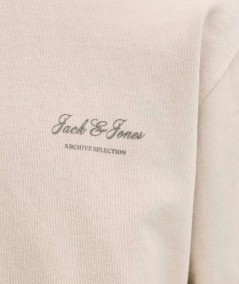 Sudadera para hombre Jack & Jones 12287995 de corte relaxed, cuello redondo, estampado delantero e interior cepillado suave, co