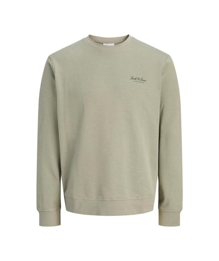 Sudadera para hombre Jack & Jones 12287995 de corte relaxed, cuello redondo, estampado delantero e interior cepillado suave, co