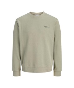 Sudadera para hombre Jack & Jones 12287995 de corte relaxed, cuello redondo, estampado delantero e interior cepillado suave, co