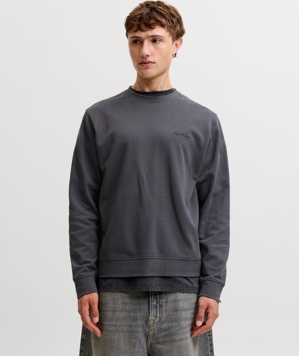 Sudadera para hombre Jack & Jones 12287995 de corte relaxed, cuello redondo, estampado delantero e interior cepillado suave, co