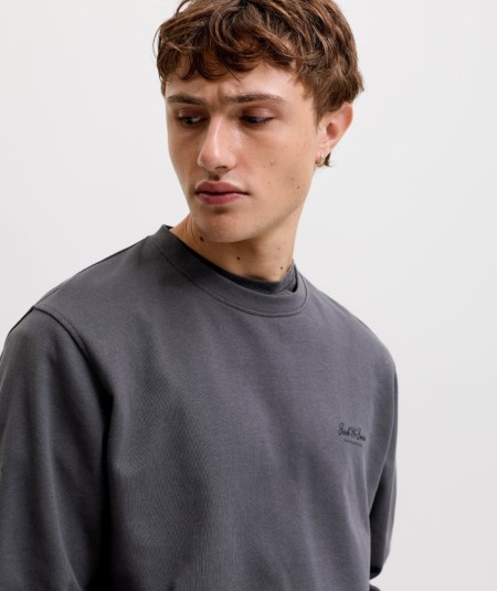 Sudadera para hombre Jack & Jones 12287995 de corte relaxed, cuello redondo, estampado delantero e interior cepillado suave, co