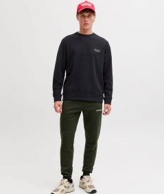 Sudadera para hombre Jack & Jones 12287995 de corte relaxed, cuello redondo, estampado delantero e interior cepillado suave, co