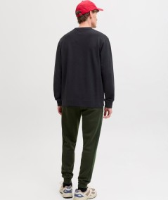 Sudadera para hombre Jack & Jones 12287995 de corte relaxed, cuello redondo, estampado delantero e interior cepillado suave, co
