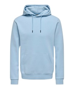 Sudadera con capucha para hombre Only & Sons 22018685 de corte regular, interior cepillado suave y bolsillo canguro, confeccion