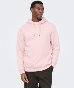 Sudadera con capucha para hombre Only & Sons 22018685 de corte regular, interior cepillado suave y bolsillo canguro, confeccion