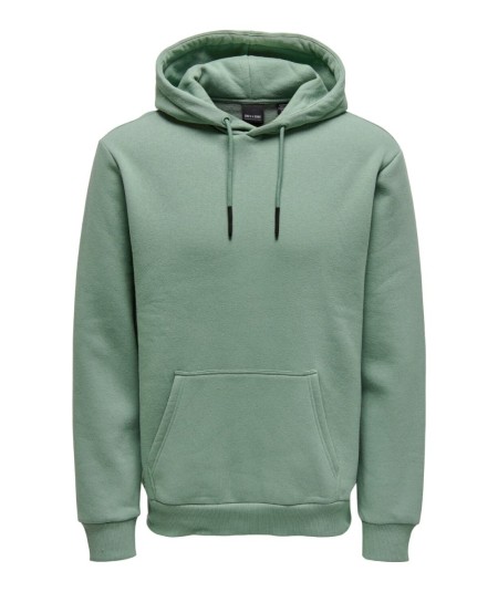 Sudadera con capucha para hombre Only & Sons 22018685 de corte regular, interior cepillado suave y bolsillo canguro, confeccion