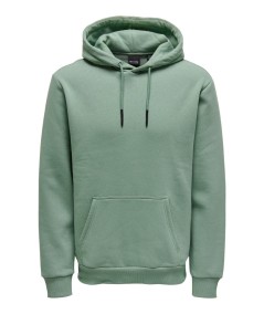 Sudadera con capucha para hombre Only & Sons 22018685 de corte regular, interior cepillado suave y bolsillo canguro, confeccion
