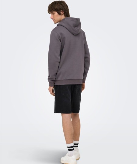 Sudadera con capucha para hombre Only & Sons 22018685 de corte regular, interior cepillado suave y bolsillo canguro, confeccion