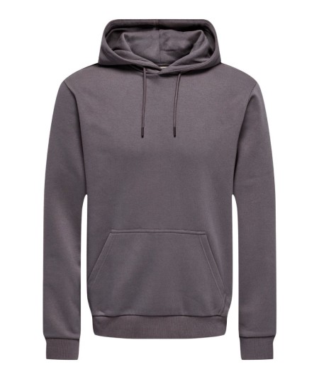 Sudadera con capucha para hombre Only & Sons 22018685 de corte regular, interior cepillado suave y bolsillo canguro, confeccion