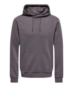 Sudadera con capucha para hombre Only & Sons 22018685 de corte regular, interior cepillado suave y bolsillo canguro, confeccion