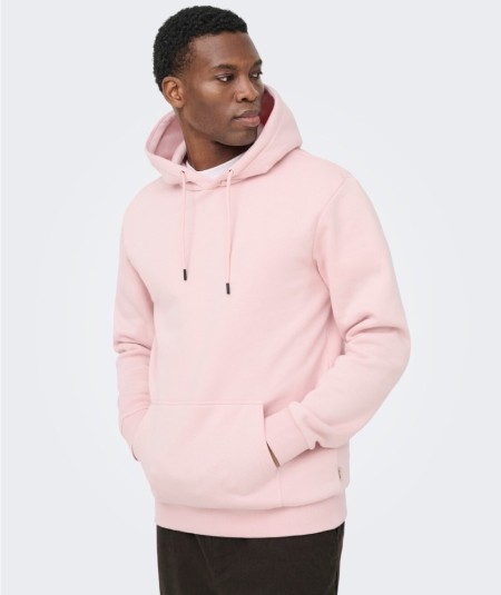 Sudadera con capucha para hombre Only & Sons 22018685 de corte regular, interior cepillado suave y bolsillo canguro, confeccion