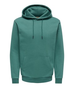 Sudadera con capucha para hombre Only & Sons 22018685 de corte regular, interior cepillado suave y bolsillo canguro, confeccion
