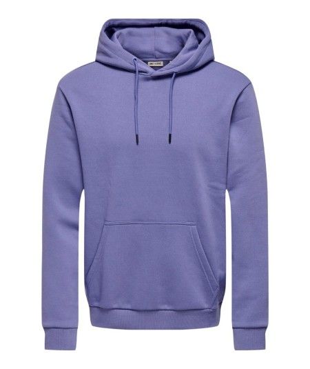 Sudadera con capucha para hombre Only & Sons 22018685 de corte regular, interior cepillado suave y bolsillo canguro, confeccion