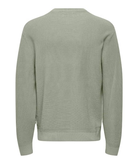 Jersey de punto para hombre Only & Sons 22032542 confeccionado en 100% algodón, con punto estructurado, cuello redondo, manga l