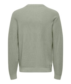 Jersey de punto para hombre Only & Sons 22032542 confeccionado en 100% algodón, con punto estructurado, cuello redondo, manga l