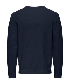 Jersey de punto para hombre Only & Sons 22032542 confeccionado en 100% algodón, con punto estructurado, cuello redondo, manga l