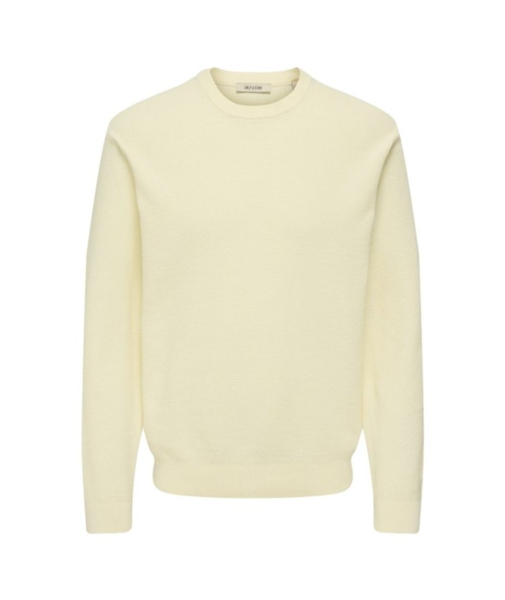 Jersey de punto para hombre Only & Sons 22032542 confeccionado en 100% algodón, con punto estructurado, cuello redondo, manga l