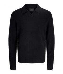 Polo de punto para hombre Jack & Jones 12294753 de manga larga y corte regular, confeccionado en algodón, poliéster reciclado y
