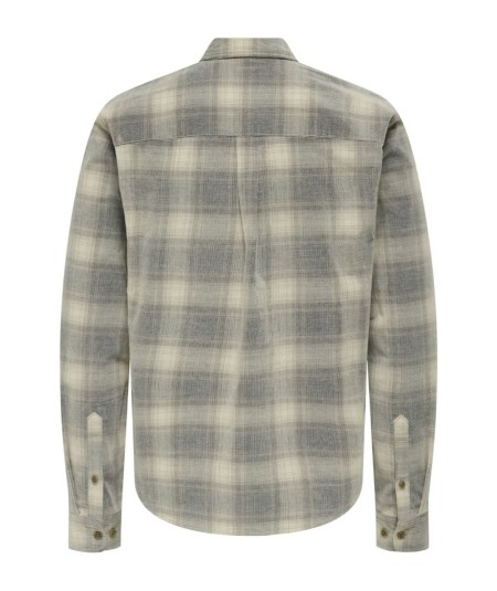 Camisa de pana para hombre Only & Sons 22035776 confeccionada en 100% algodón, con manga larga, cuello camisero, cierre de boto