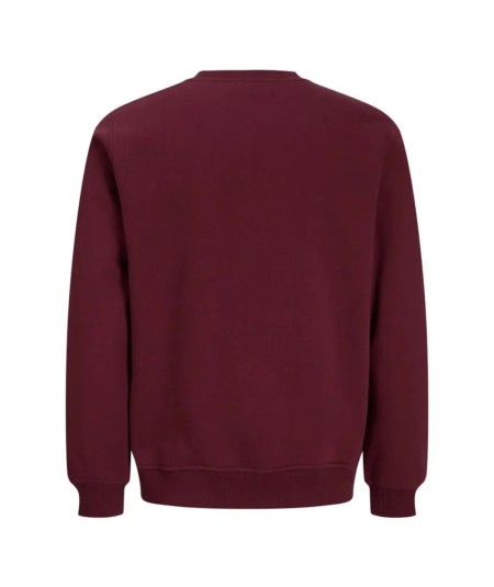Sudadera para hombre Jack & Jones Frederiksberg 12303563 en color granate, confeccionada en 60% algodón y 40% poliéster, ideal 