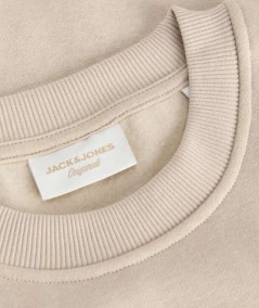 Sudadera para hombre Jack & Jones Frederiksberg 12303563 en color granate, confeccionada en 60% algodón y 40% poliéster, ideal 