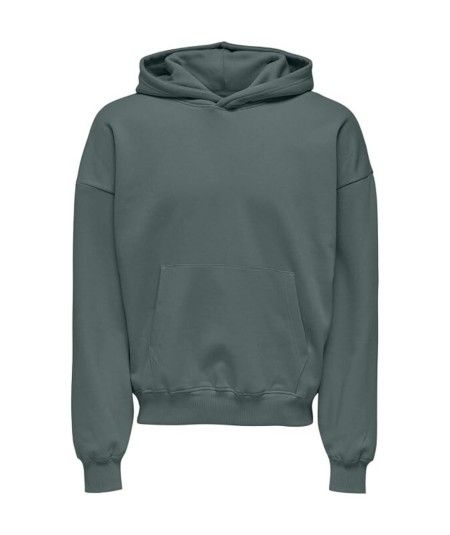 Sudadera con capucha para hombre Only & Sons 22030979 de corte Loose Fit, hombros caídos y diseño liso para looks casuales de o