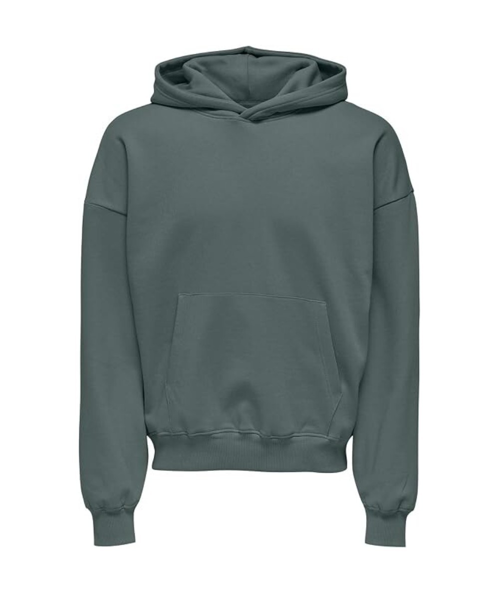 Sudadera con capucha para hombre Only & Sons 22030979 de corte Loose Fit, hombros caídos y diseño liso para looks casuales de o