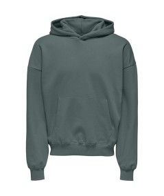 Sudadera con capucha para hombre Only & Sons 22030979 de corte Loose Fit, hombros caídos y diseño liso para looks casuales de o