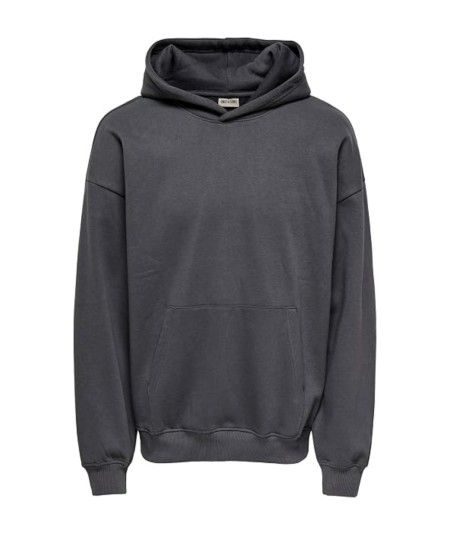 Sudadera con capucha para hombre Only & Sons 22030979 de corte Loose Fit, hombros caídos y diseño liso para looks casuales de o