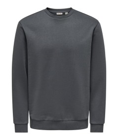 Sudadera para hombre Only & Sons 22018683 con cuello redondo, corte regular e interior cepillado suave, confeccionada en algodó