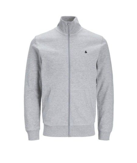 Sudadera con cremallera para hombre Jack & Jones 12253745 con bolsillos, diseño liso y tejido de algodón, poliéster y viscosa p