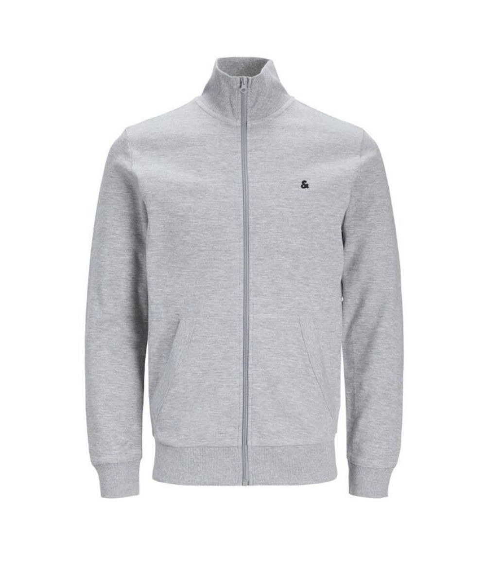 Sudadera con cremallera para hombre Jack & Jones 12253745 con bolsillos, diseño liso y tejido de algodón, poliéster y viscosa p
