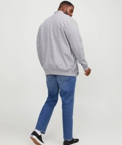 Sudadera con cremallera para hombre Jack & Jones 12253745 con bolsillos, diseño liso y tejido de algodón, poliéster y viscosa p