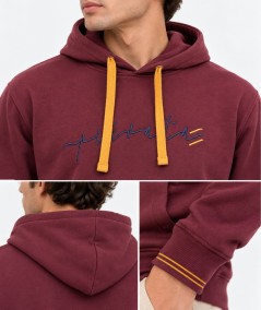 Sudadera con capucha para hombre Privata PRI2723 con cordón ajustable, letras bordadas y logo Privata en el brazo izquierdo, co