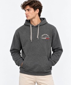 Sudadera con capucha para hombre Privata PRI2724 confeccionada en 60% algodón y 40% poliéster, con cordón ajustable y logo Priv