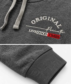Sudadera con capucha para hombre Privata PRI2724 confeccionada en 60% algodón y 40% poliéster, con cordón ajustable y logo Priv