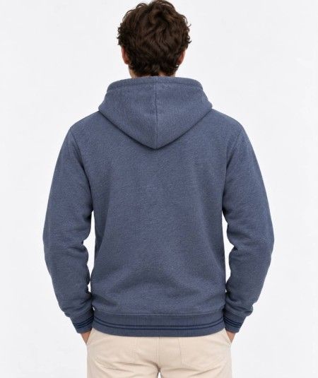 Sudadera con cremallera para hombre Privata PRI1202S confeccionada en 60% algodón y 40% poliéster, con capucha y cordón ajustab