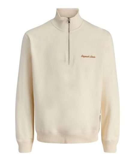 Sudadera Jack & Jones 12282899 para hombre con cuello alto, cremallera, manga larga y corte relaxed con interior ligeramente ce