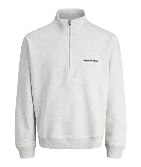 Sudadera Jack & Jones 12282899 para hombre con cuello alto, cremallera, manga larga y corte relaxed con interior ligeramente ce