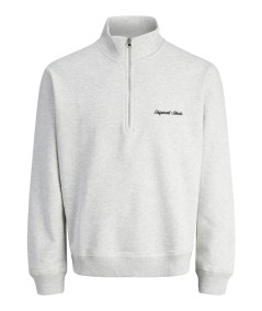 Sudadera Jack & Jones 12282899 para hombre con cuello alto, cremallera, manga larga y corte relaxed con interior ligeramente ce