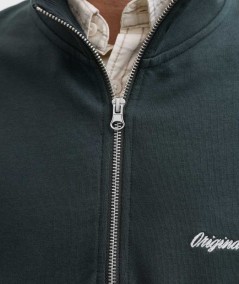 Sudadera Jack & Jones 12282899 para hombre con cuello alto, cremallera, manga larga y corte relaxed con interior ligeramente ce