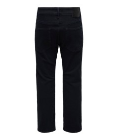 Jeans slim para hombre Only & Sons LOOM 22038107 de tiro bajo y tejido denim superelástico con acabado índigo oscuro.