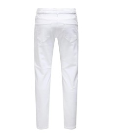 Pantalón vaquero blanco para hombre Only & Sons 22031993 de corte regular, pernera recta y tejido elástico de algodón.
