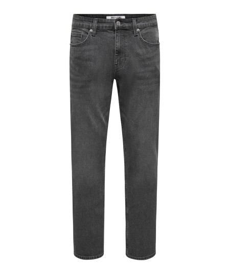 Jeans regular fit para hombre Only & Sons WEFT 22027900 con pernera recta, cintura media y tejido vaquero elástico.