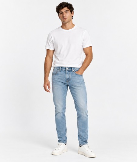 Jeans slim para hombre Only & Sons LOOM 22035671 Washed Black con cintura media y tejido elástico.