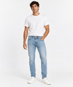 Jeans slim para hombre Only & Sons LOOM 22035671 Washed Black con cintura media y tejido elástico.