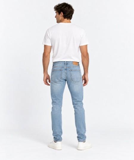 Jeans slim para hombre Only & Sons LOOM 22035671 Washed Black con cintura media y tejido elástico.